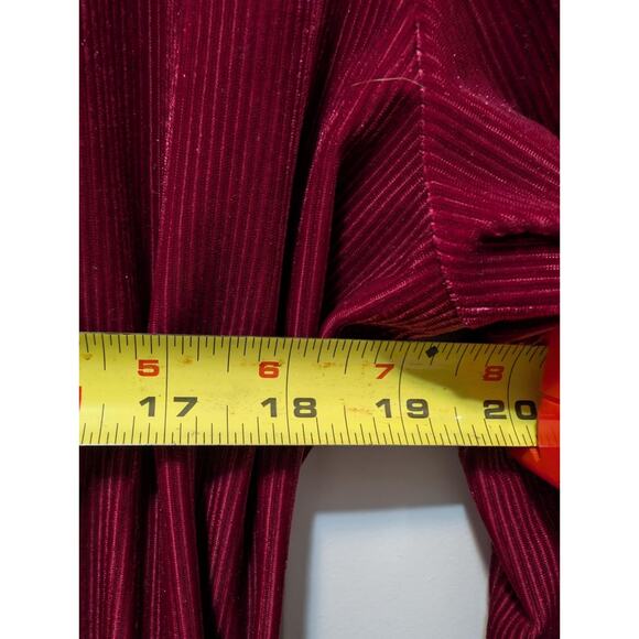 Express Red Velour Dressy Casual Wine Colored Blouse Wrap Top Tie Back Size L - Picture 8 of 10